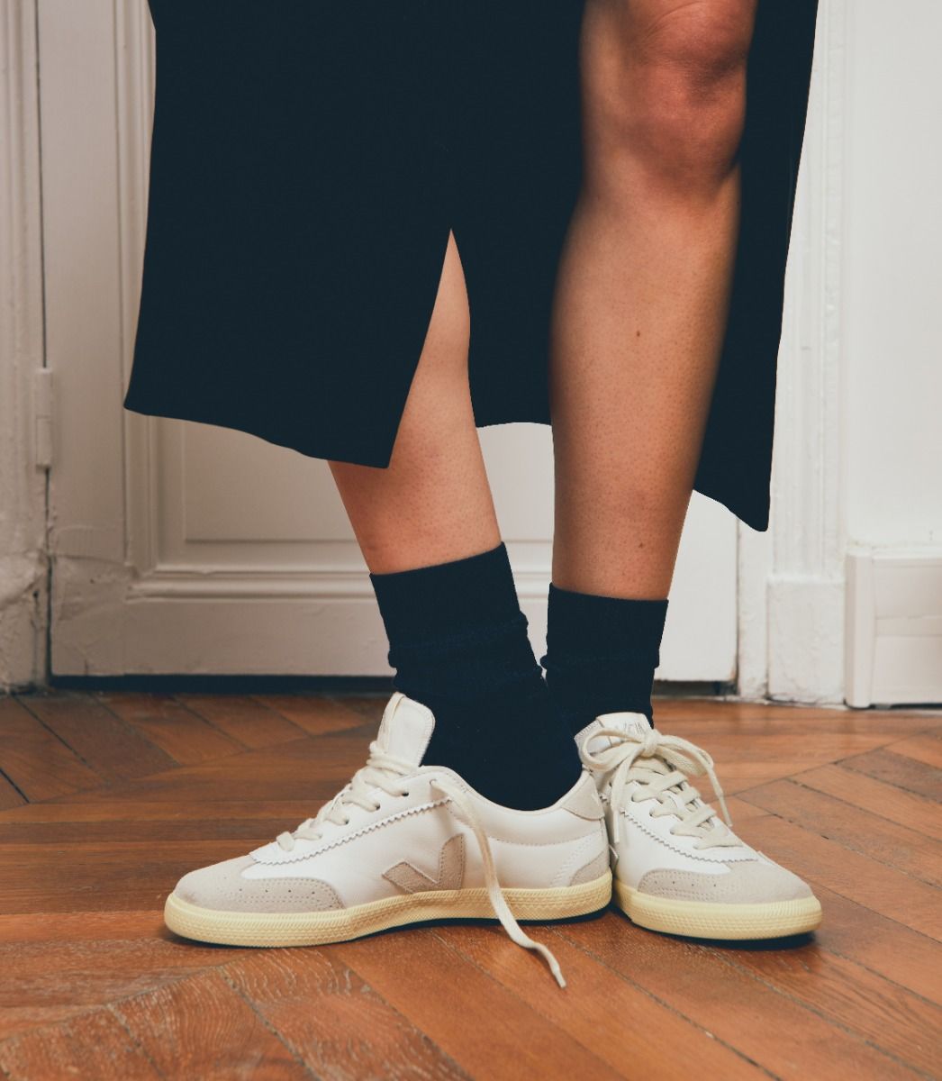 White Natural Leather Sneakers