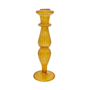 Classic Glass Candle Holder Mustard