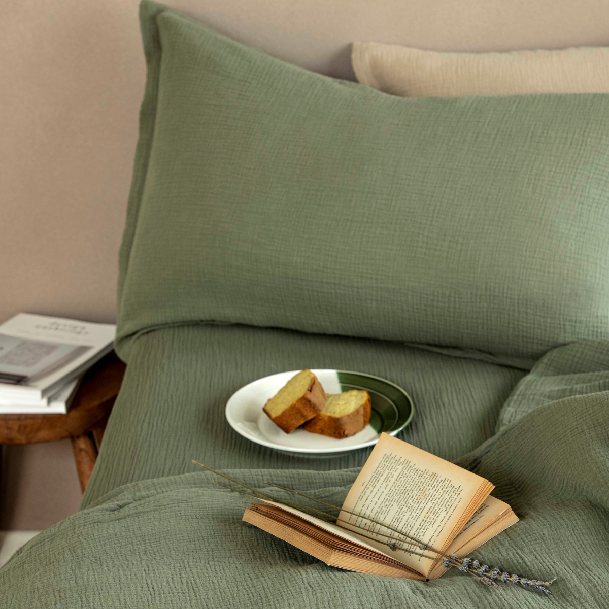 Cloud Busting Pillowcase Set - Deep Lichen