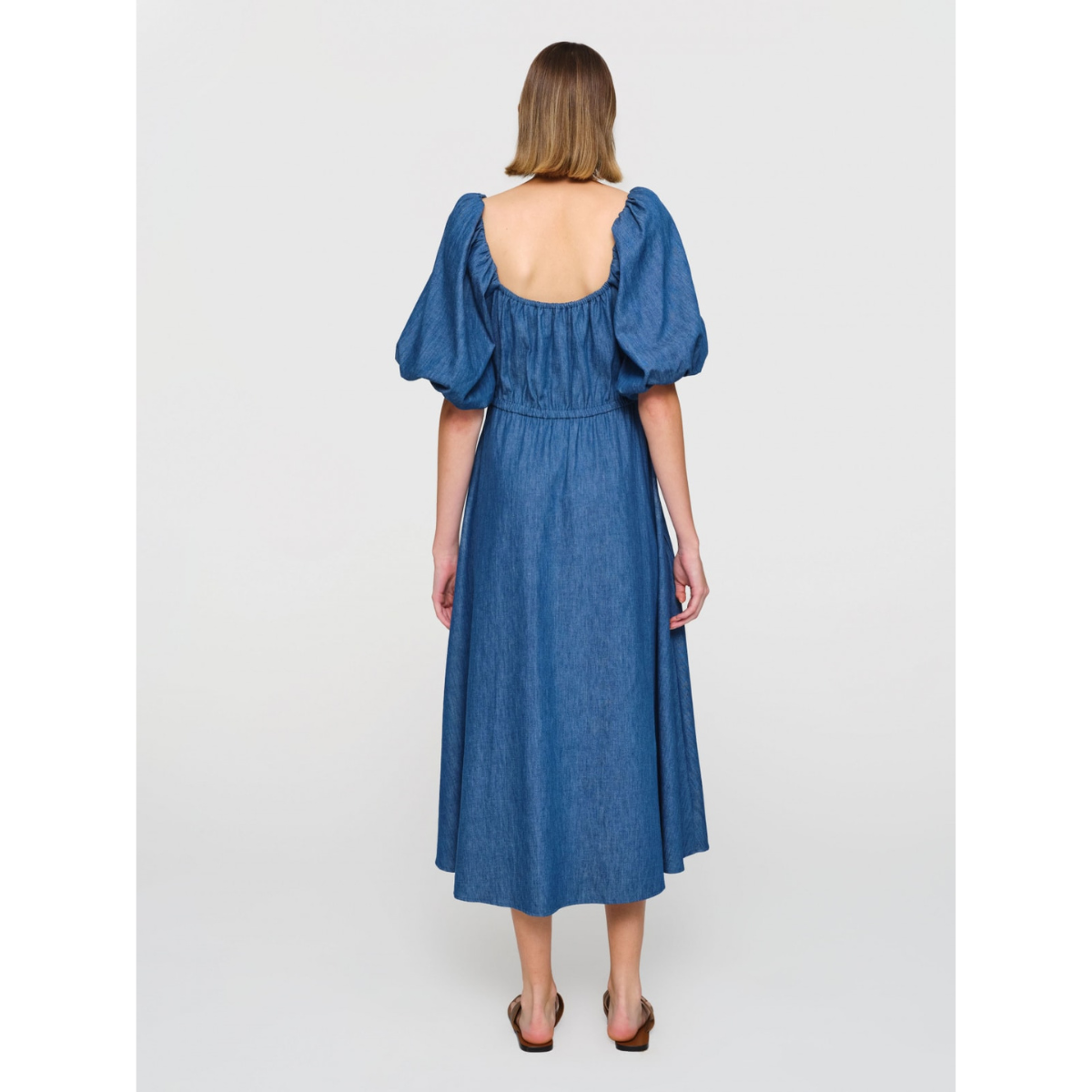 Aliya Linen Denim Dress