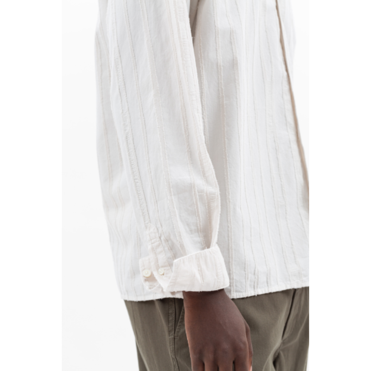Marble White Carsten Stripe Long Sleeve Shirt