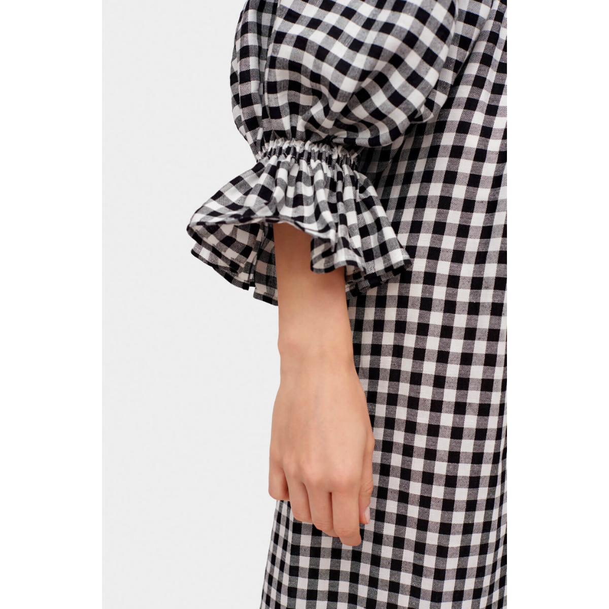 Atlanta Linen Dress Black Vichy