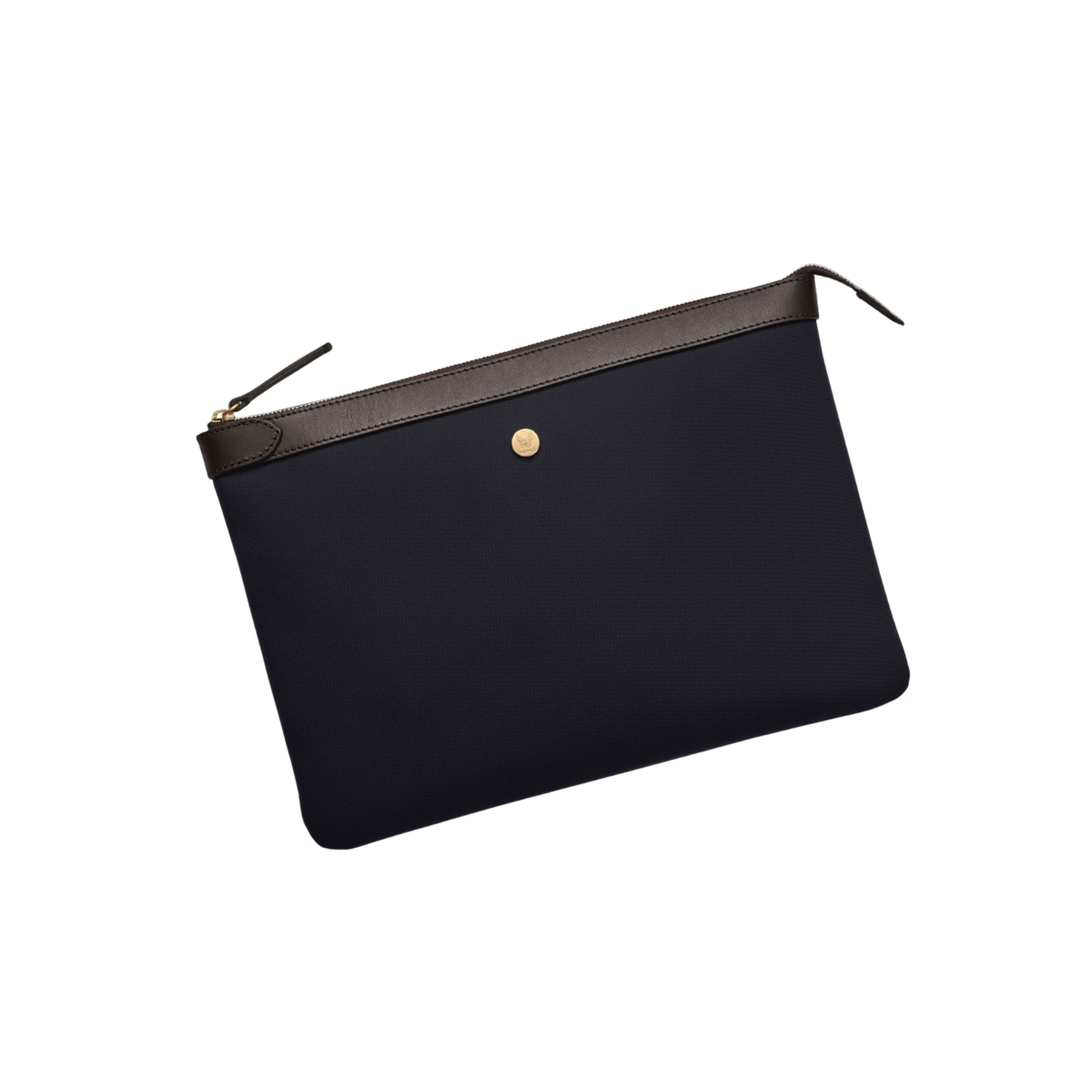 Leather Pouch Navy Dark Brown