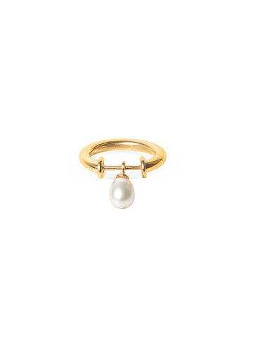 A09-DOM Ring GP Silver and Fresh Water Pearls