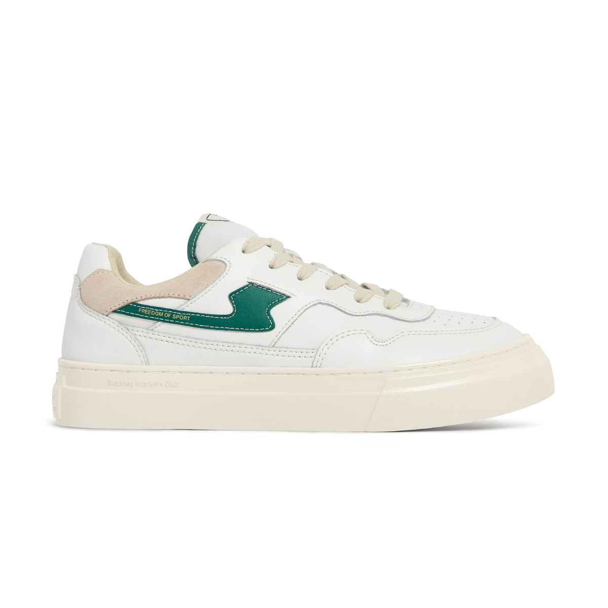 White Green Pearl S Strike Leather Sneakers (men)
