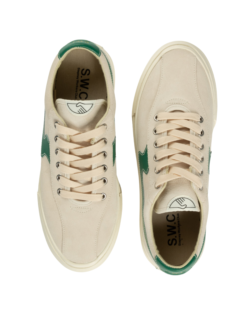 Ecru Green Dellow S Strike Suede Sneakers (men)