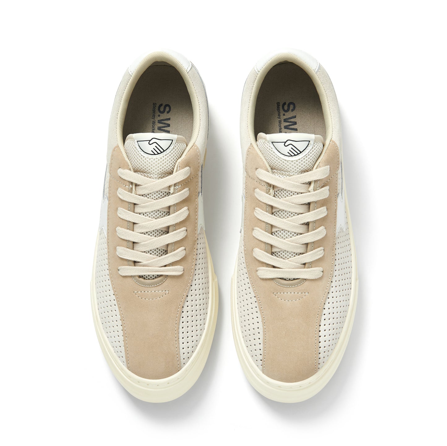 Ecru White Dellow S Strike Track Perf Suede Sneakers (unisex)