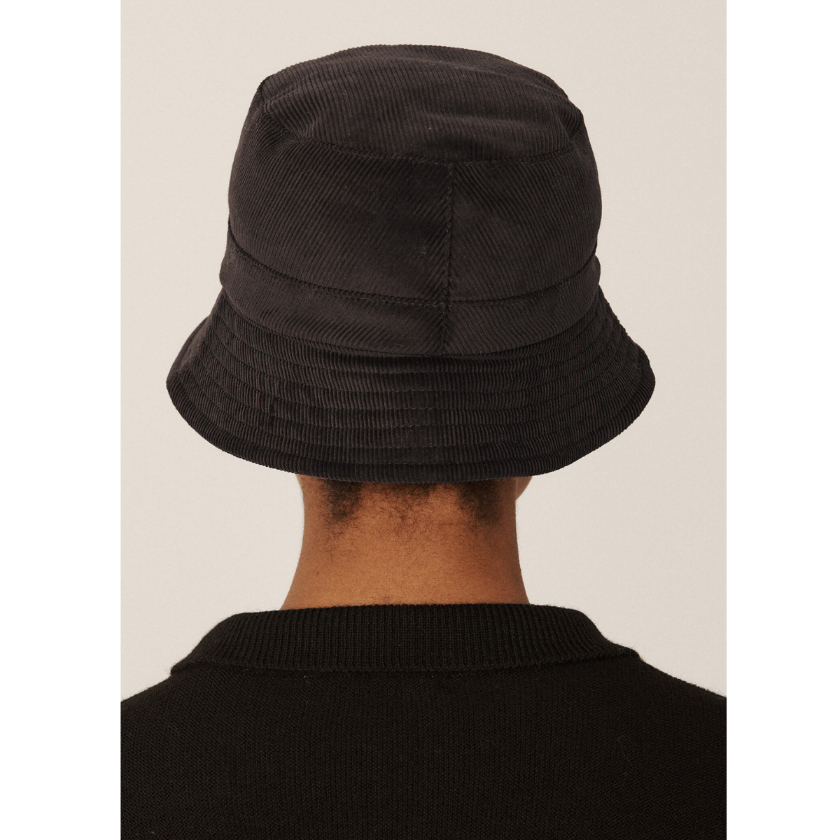 Black Cotton Corduroy Bucket Hat
