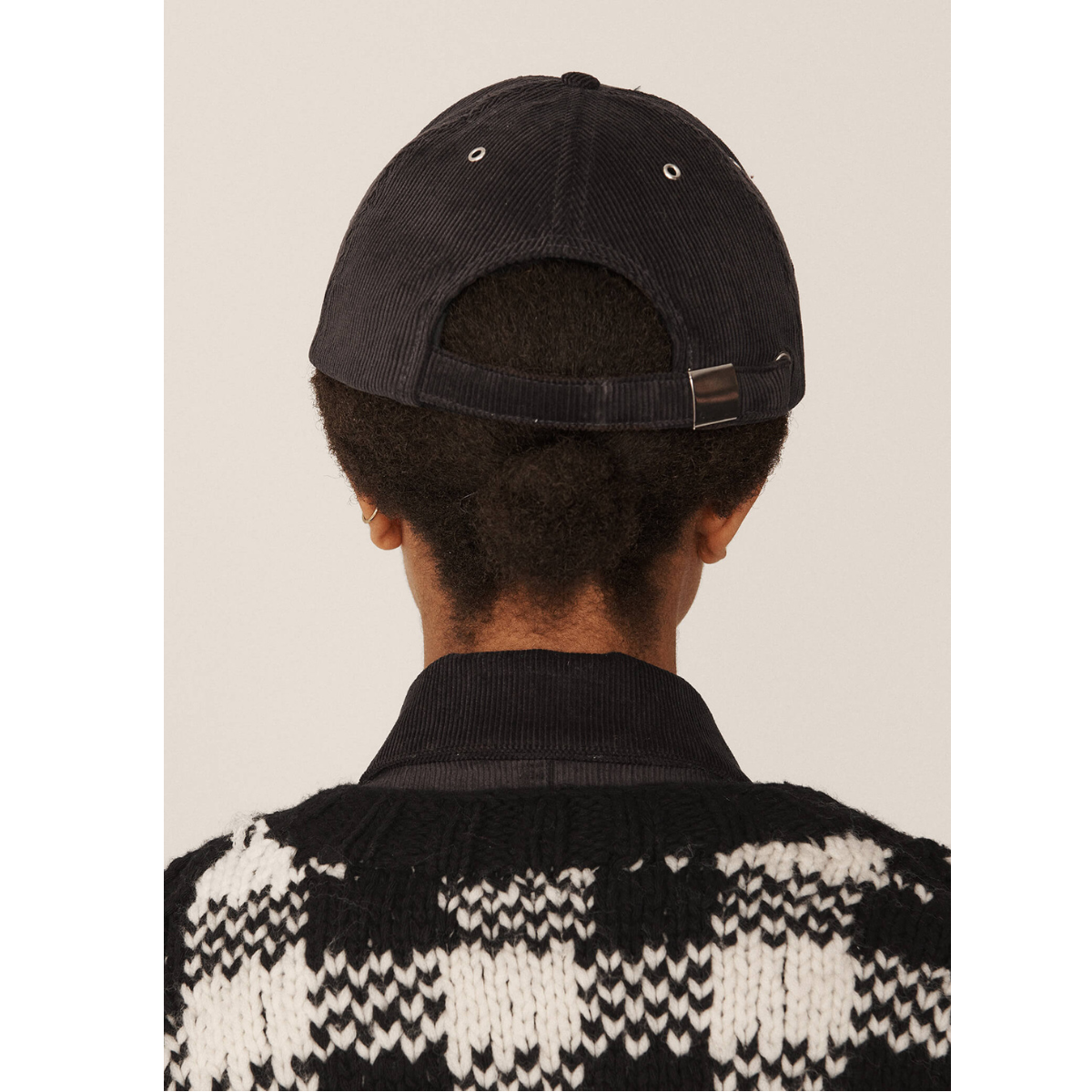 Black Cotton Corduroy Baseball Cap