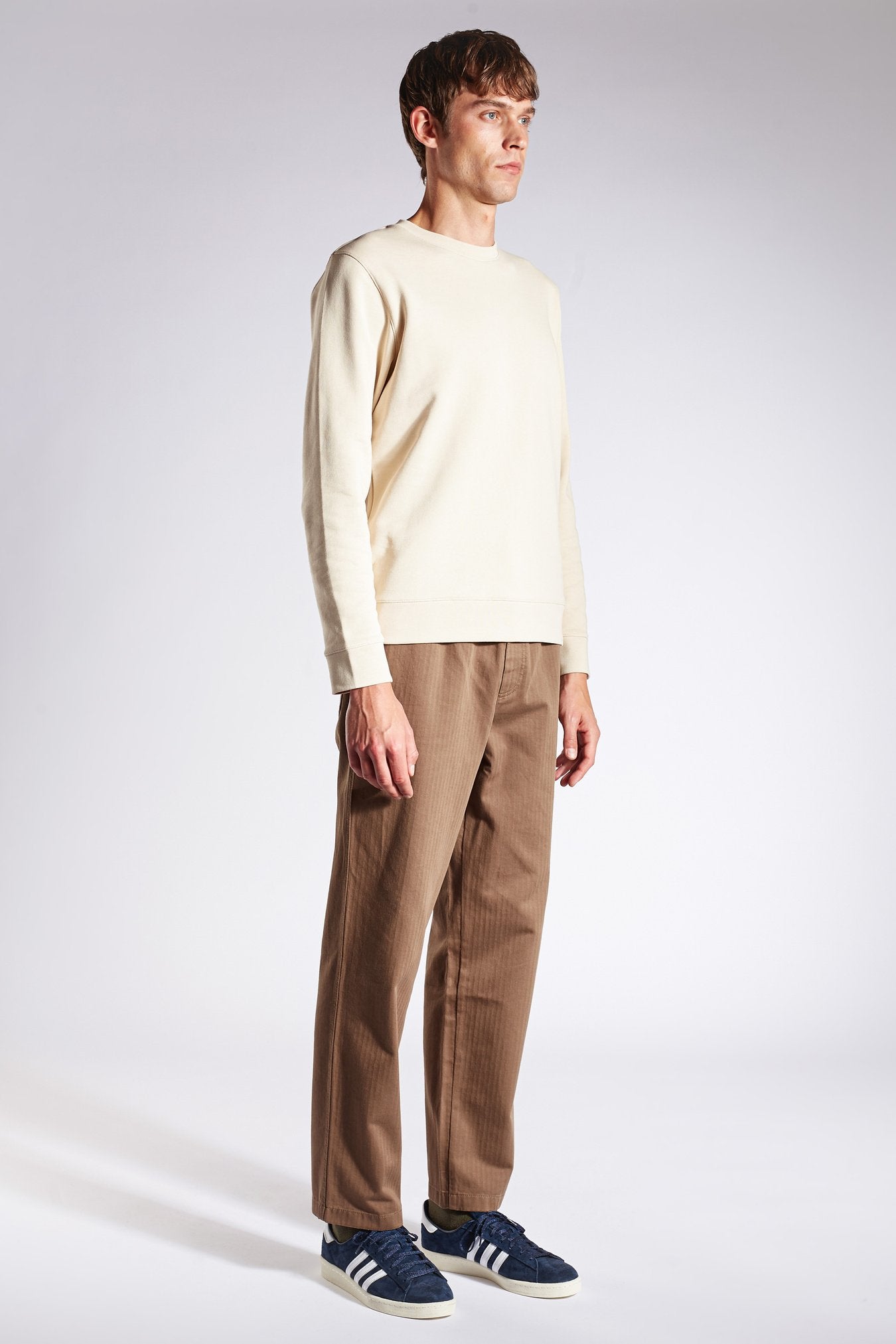 Taupe Evald Herringbone Trousers