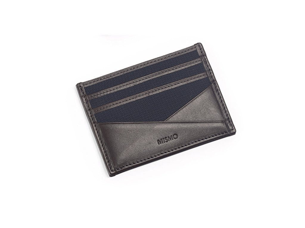 Leather Cardholder Navy Dark Brown