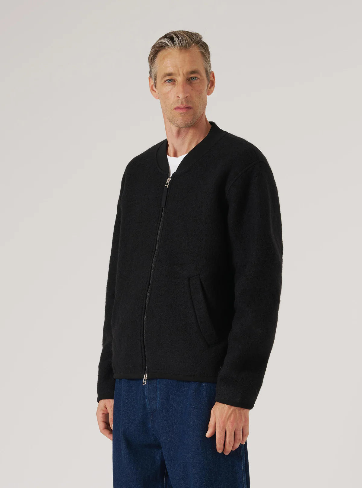 Wool Fleece Zip Bomber