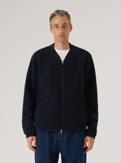 Wool Fleece Zip Bomber