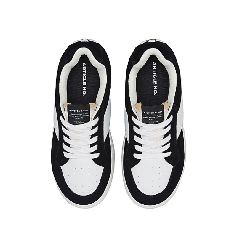 Embroidered Burger Skate Lo-top - Black and White