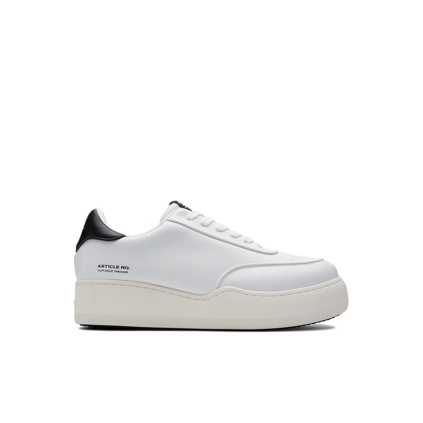 Pleather Burger Trainer - White/Black