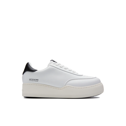 Pleather Burger Trainer - White/Black