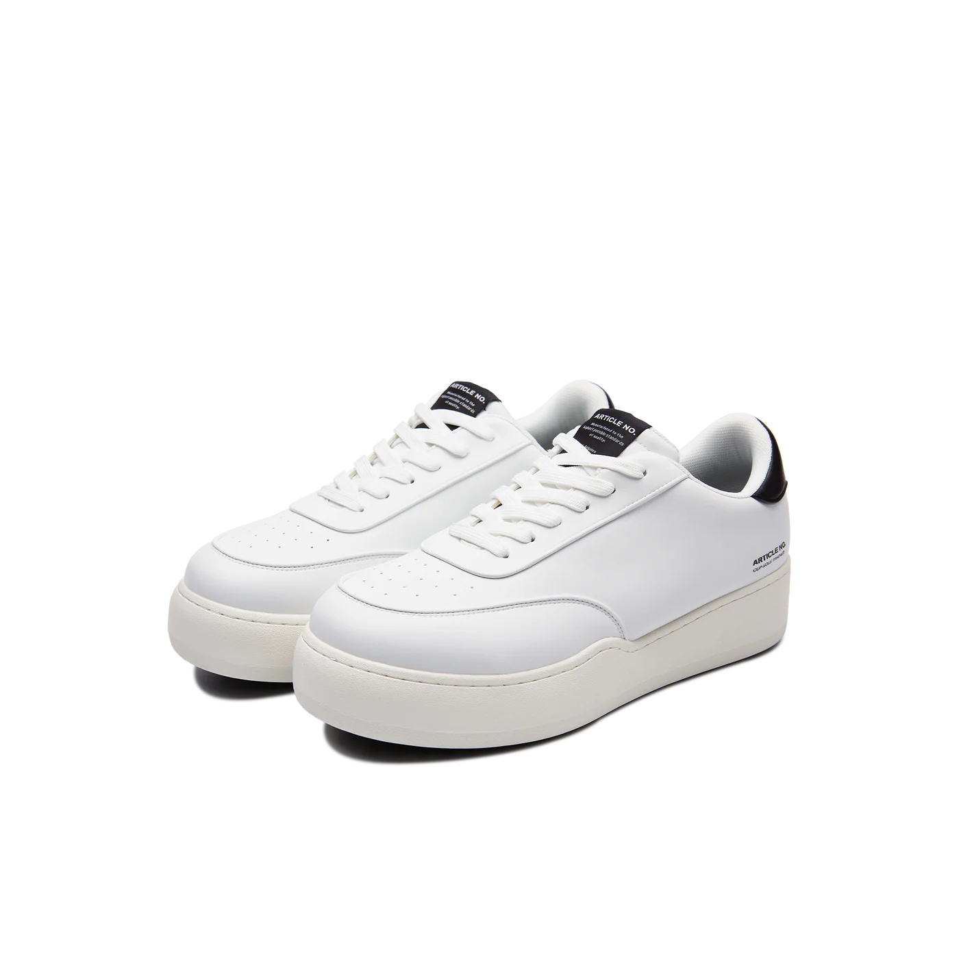 Pleather Burger Trainer - White/Black