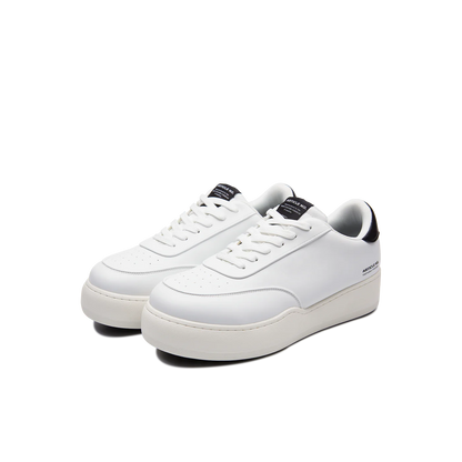 Pleather Burger Trainer - White/Black