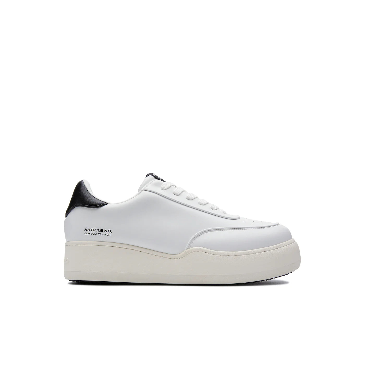 Pleather Burger Trainer - White/Black