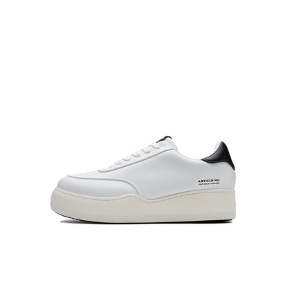 Pleather Burger Trainer - White/Black