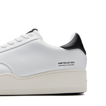 Pleather Burger Trainer - White/Black