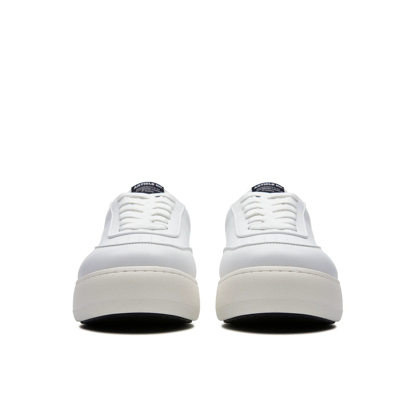 Pleather Burger Trainer - White/Black