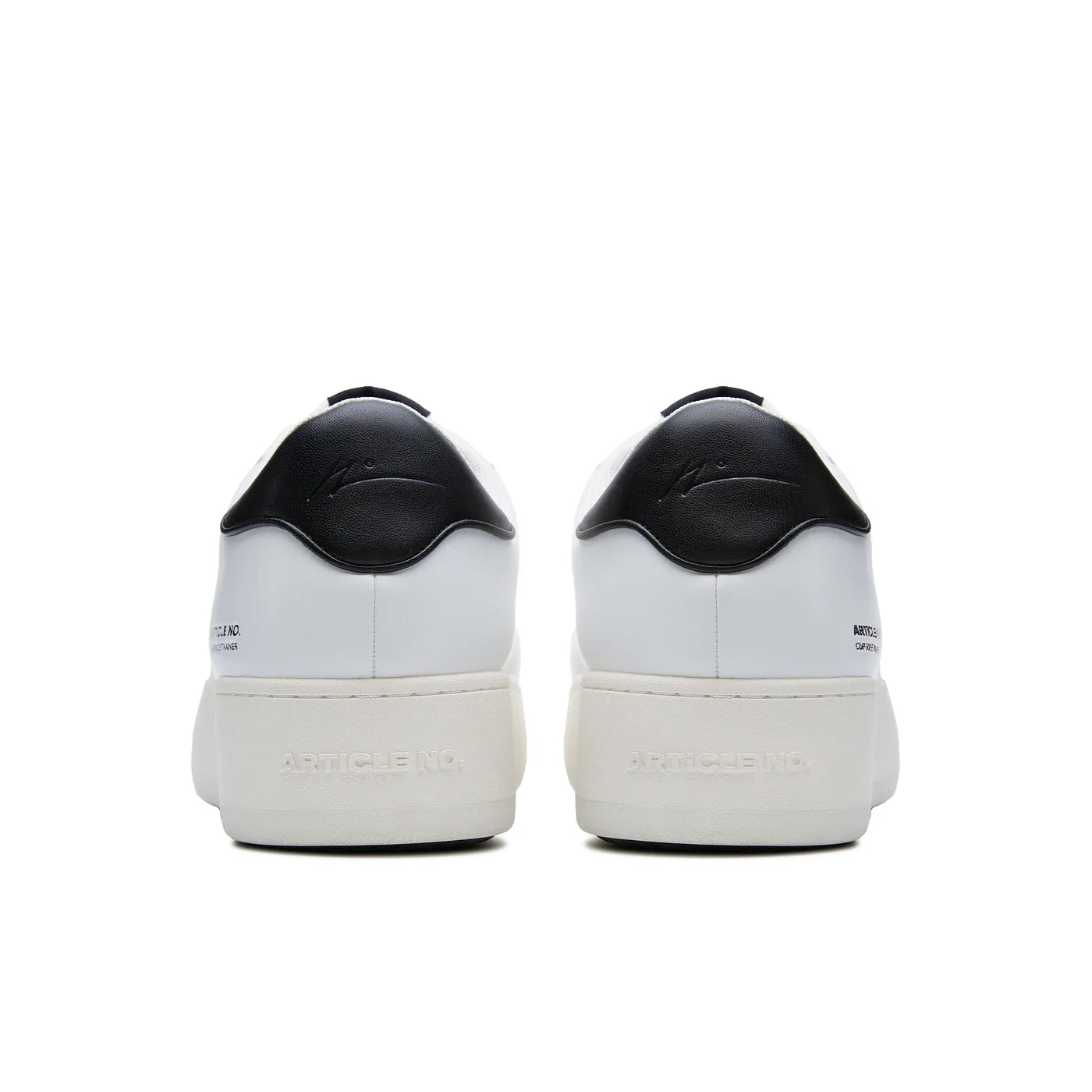 Pleather Burger Trainer - White/Black