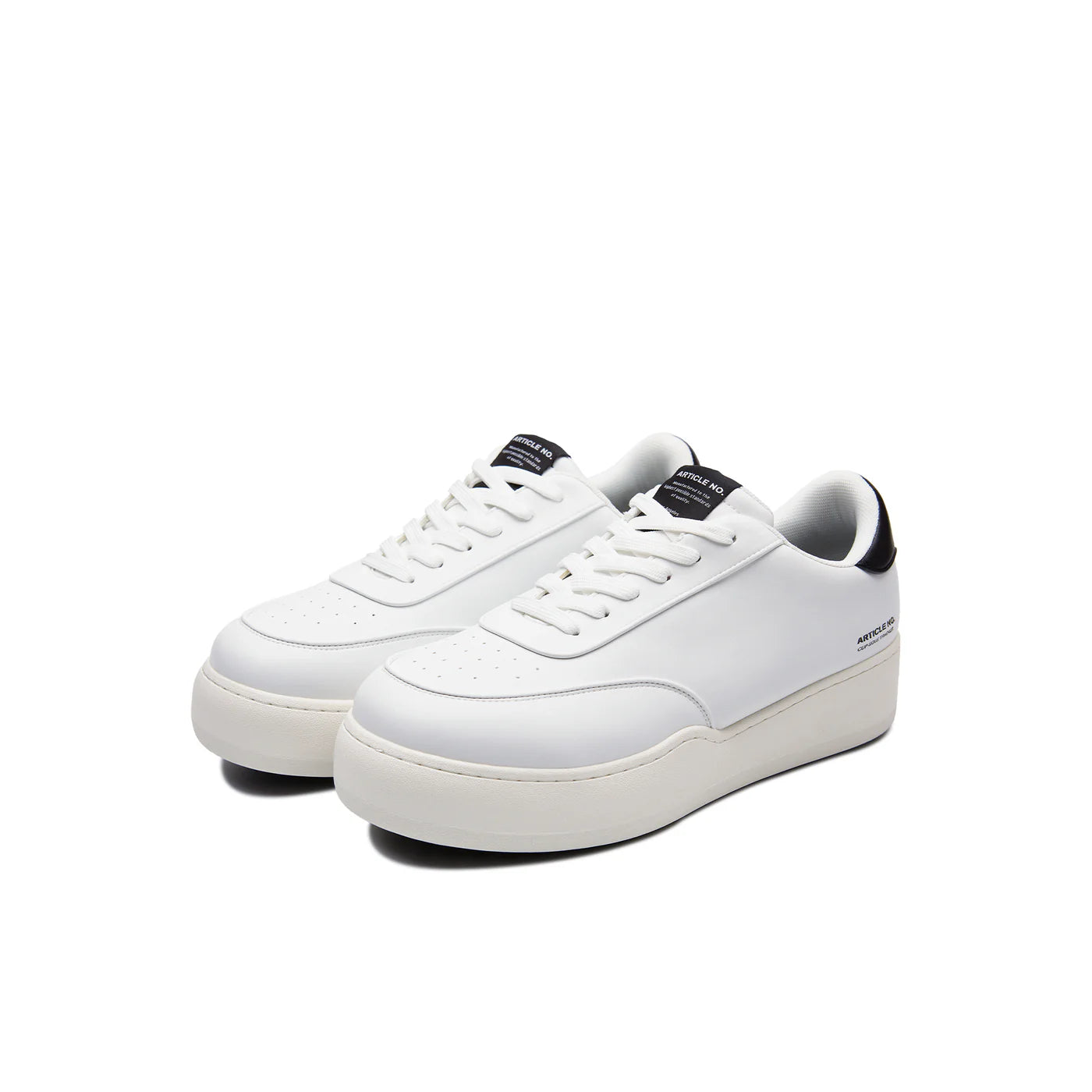 Pleather Burger Trainer - White/Black