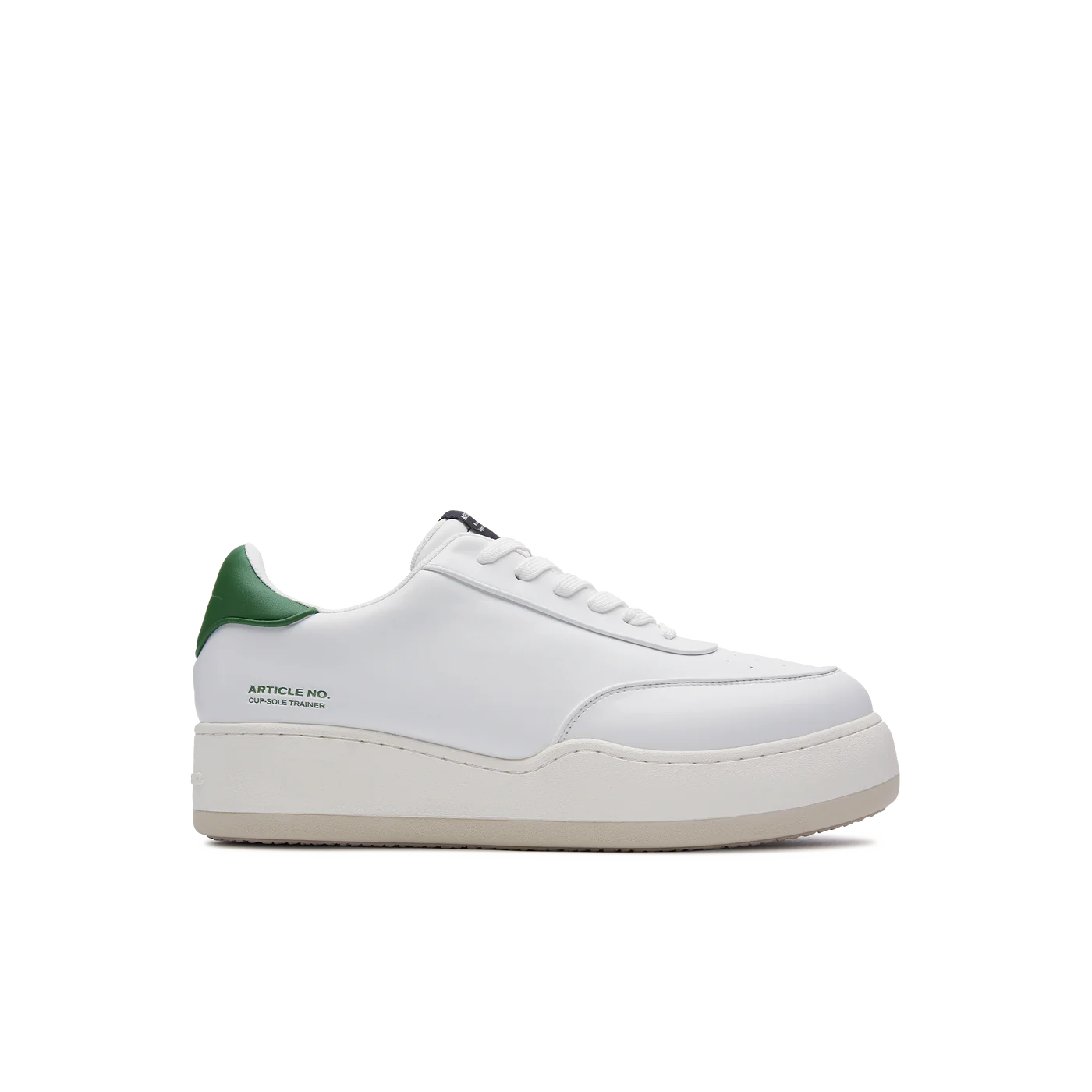 Pleather Burger Trainer - White/Green