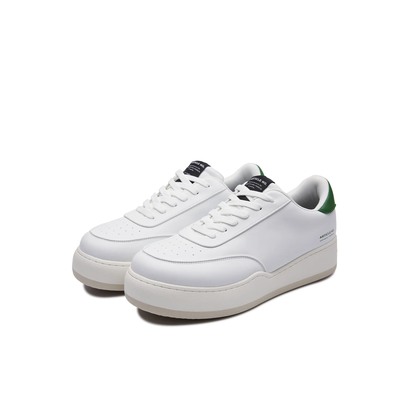 Pleather Burger Trainer - White/Green