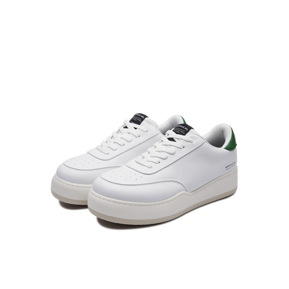 Pleather Burger Trainer - White/Green