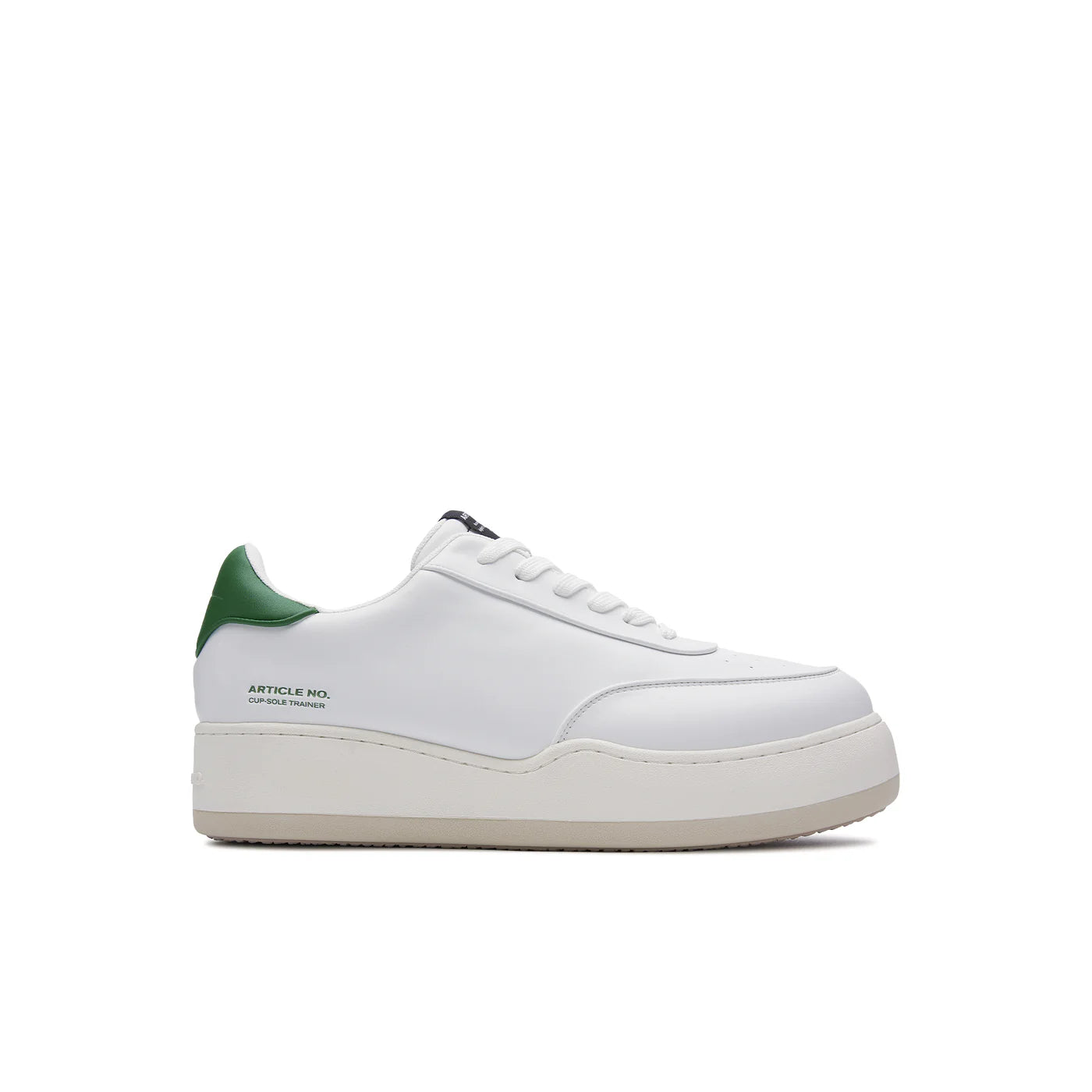 Pleather Burger Trainer - White/Green