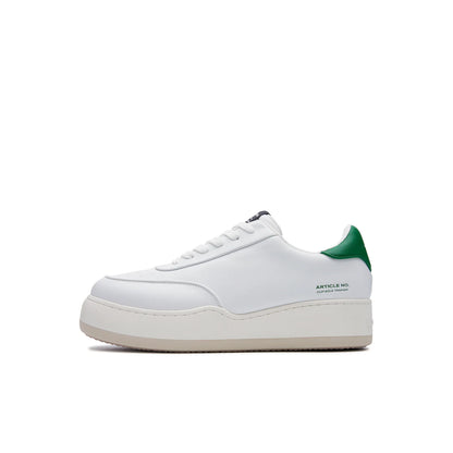 Pleather Burger Trainer - White/Green