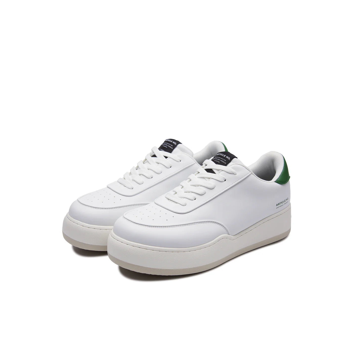 Pleather Burger Trainer - White/Green