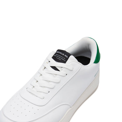 Pleather Burger Trainer - White/Green