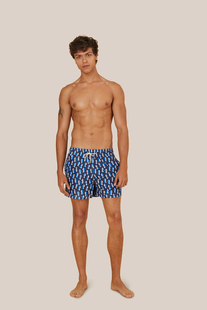 Classic Swim Shorts Navy Papier Decoupe X Severin Millet