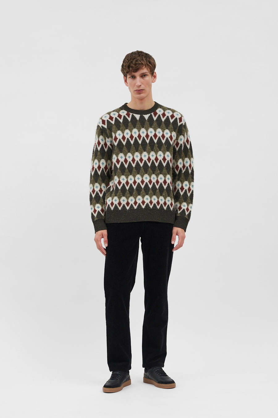 Rune Merino Fair Isle Jacquard sweater Ivy Green