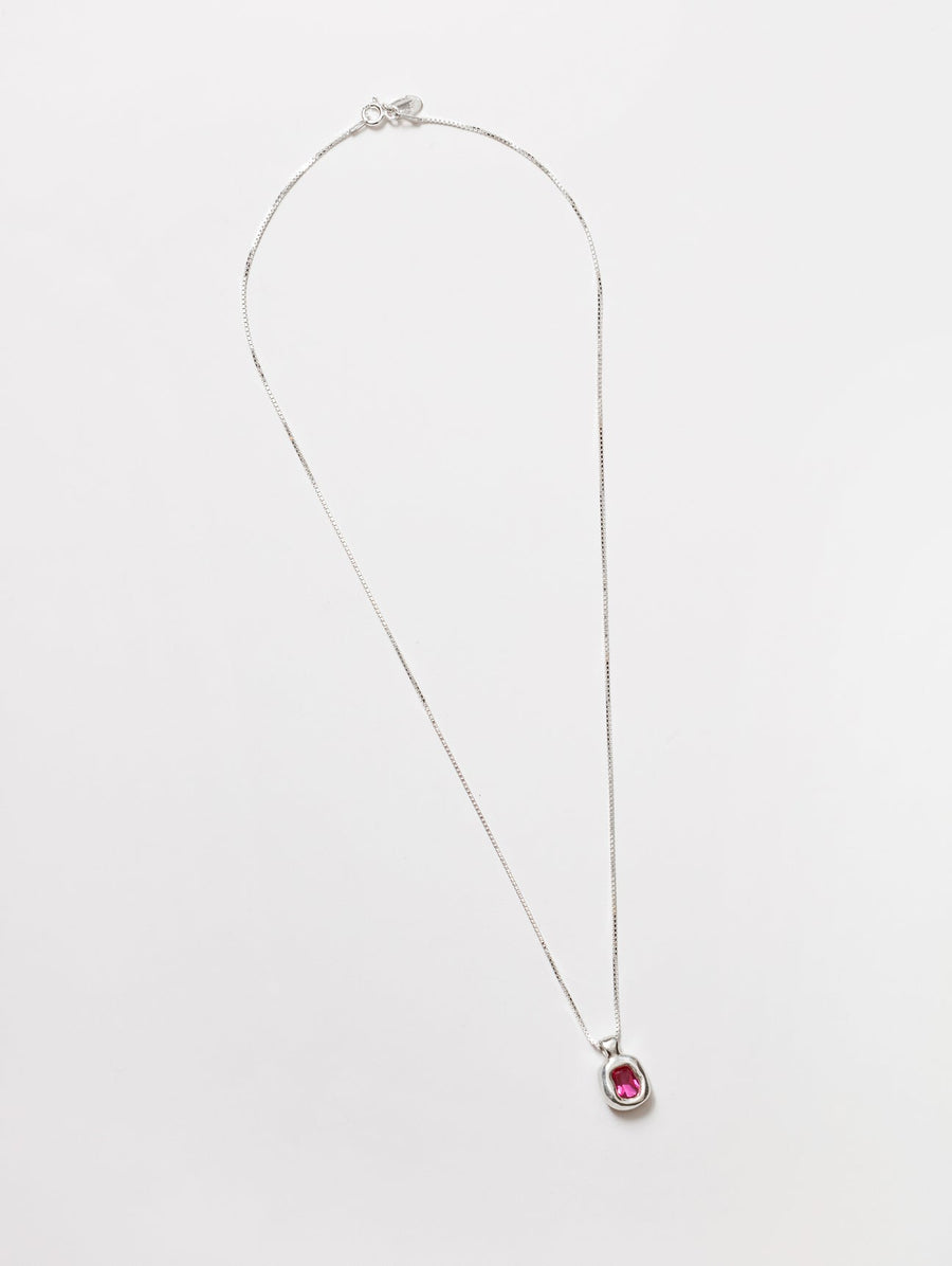 Freya Necklace in Pink and Sterlinrg Silve