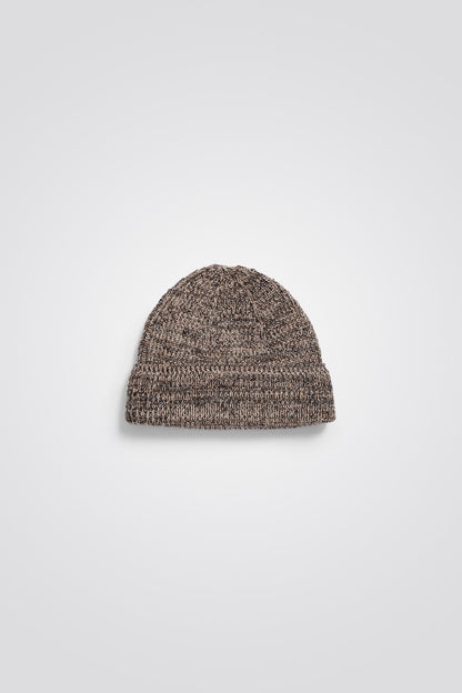 Wool Cotton Rib Beanie Camel