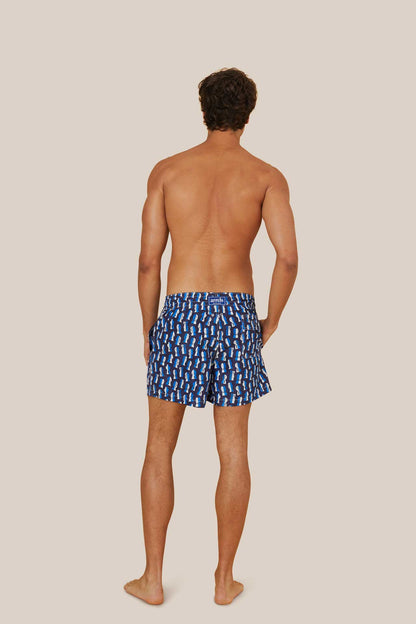 Classic Swim Shorts Navy Papier Decoupe X Severin Millet