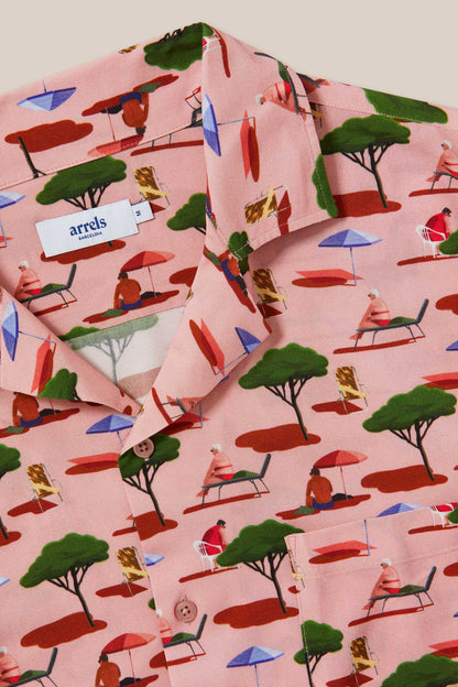 Camp Collar Shirt-Eco Pink Glamping X Ana Popescu