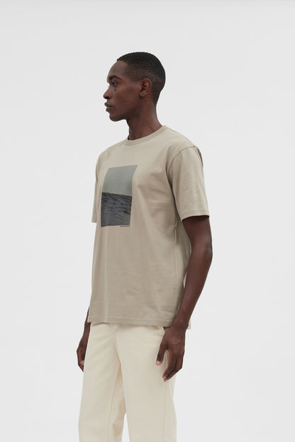 Johannes Organic Waves Print T-shirt Sand