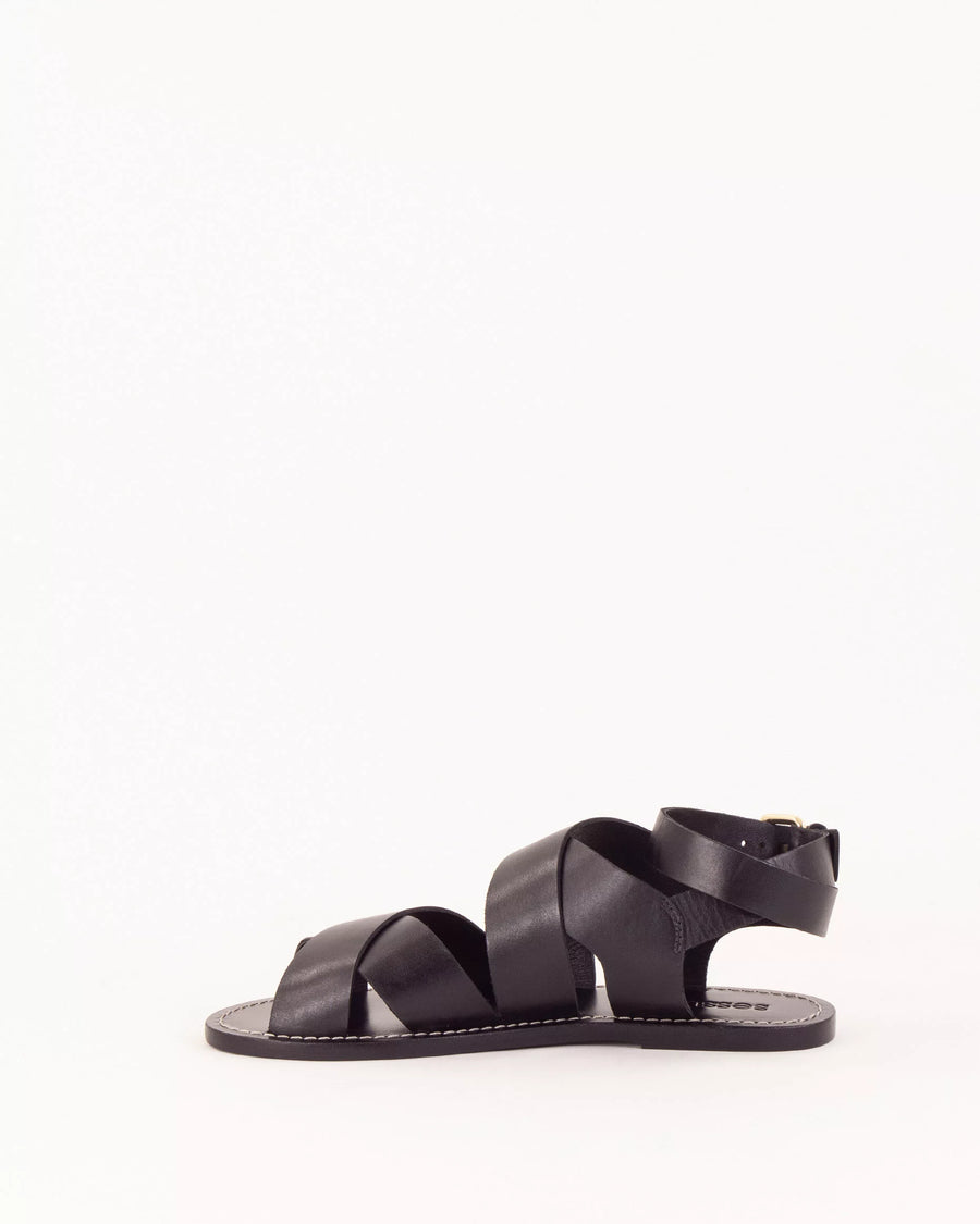 DAKLA Sandale Plate Multibride Black Leather