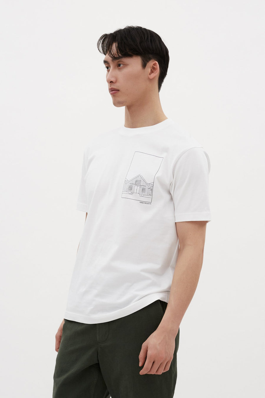 Johannes Organic Kanonbadsvej Print T-shirt-White