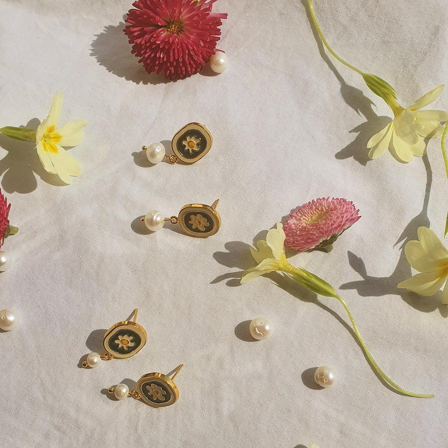 Earrings Chamomile Flowers