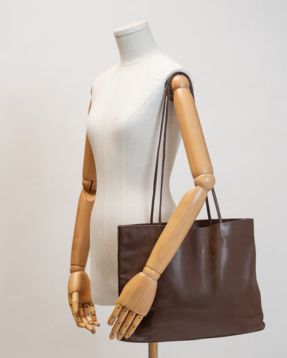 Narrow Oval Relaxed Tote_Cognac