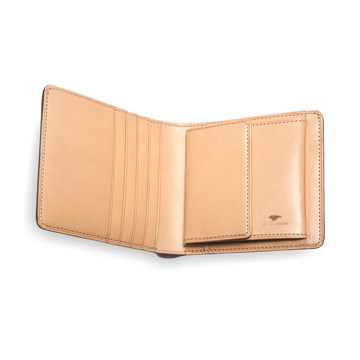 Il Bussetto Bi-Fold Wallet Coin Pocket 4 Card Slots Natural