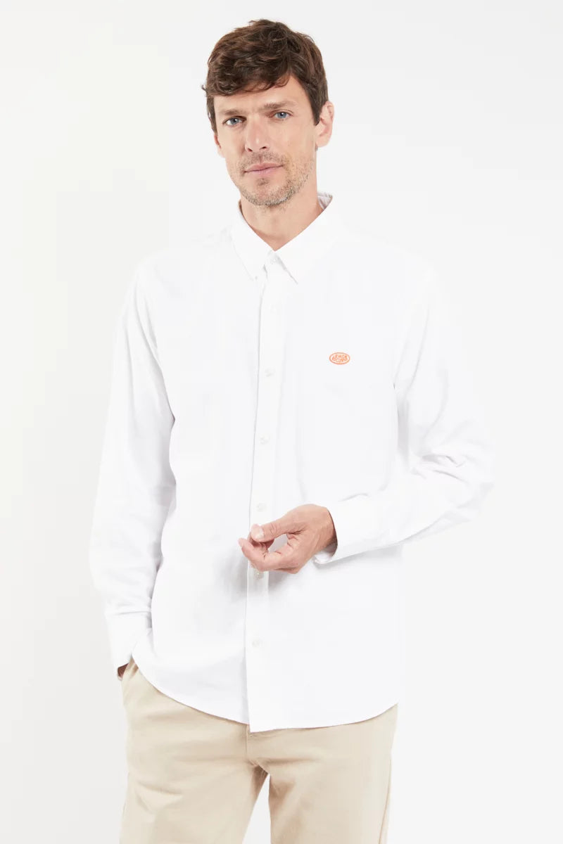Shirt Straight L/S Button down collar White