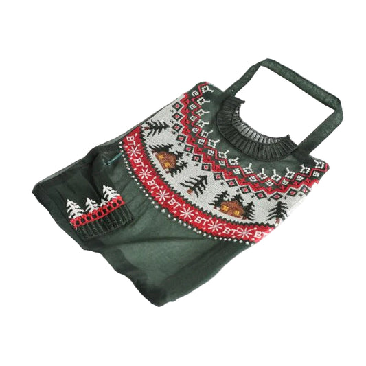 SMALL GREEN SWEATER POUCH