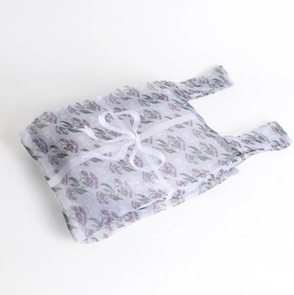 Gift Package Bag – Floral Organza with White Bow